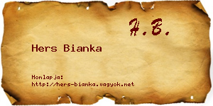 Hers Bianka névjegykártya