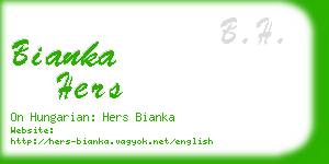 bianka hers business card